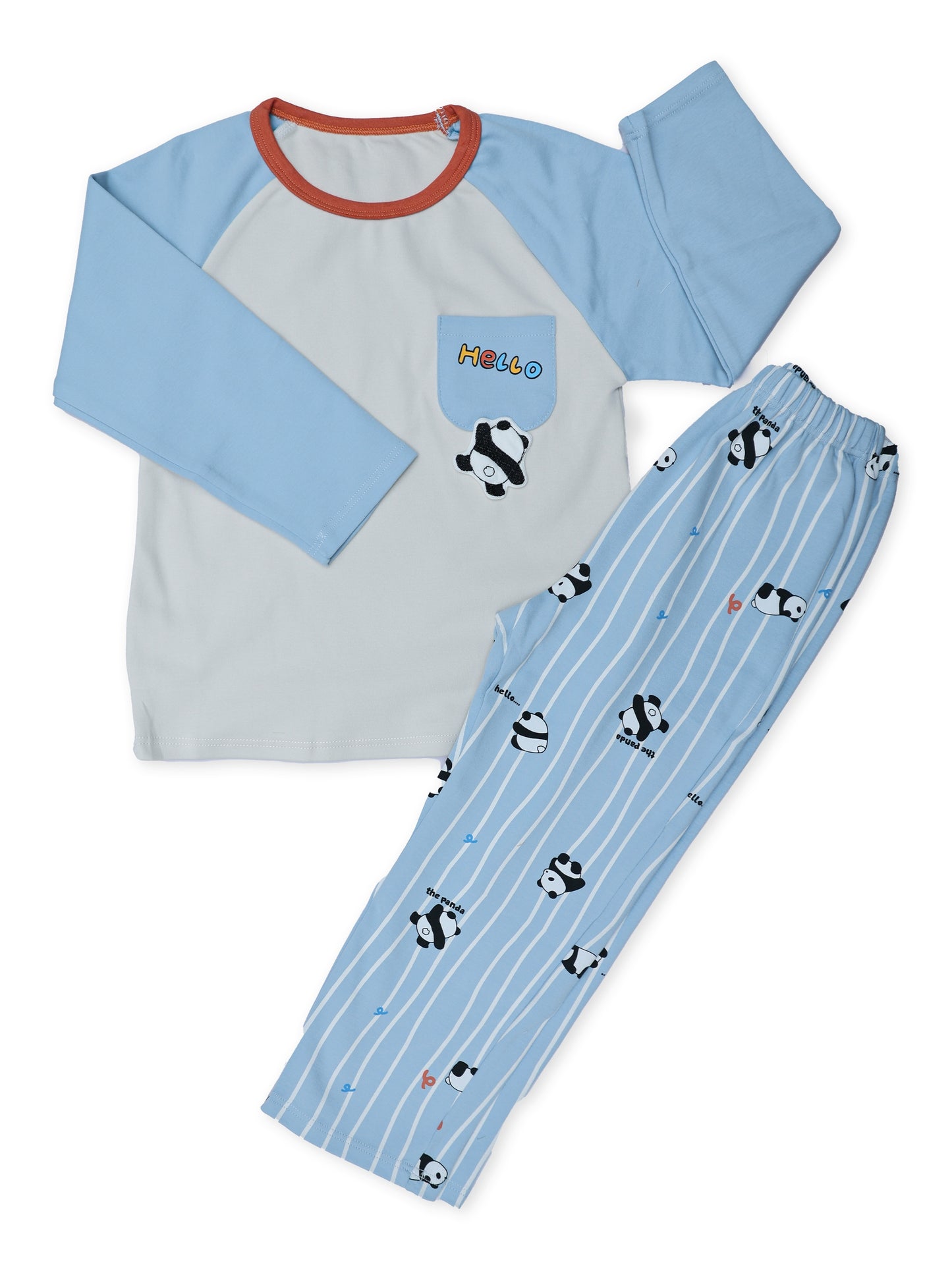 Blue & White Panda Pocket PJs (Unisex)