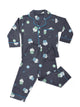 Dark Grey Cupcake Print Button-Down Night Suit (Unisex)