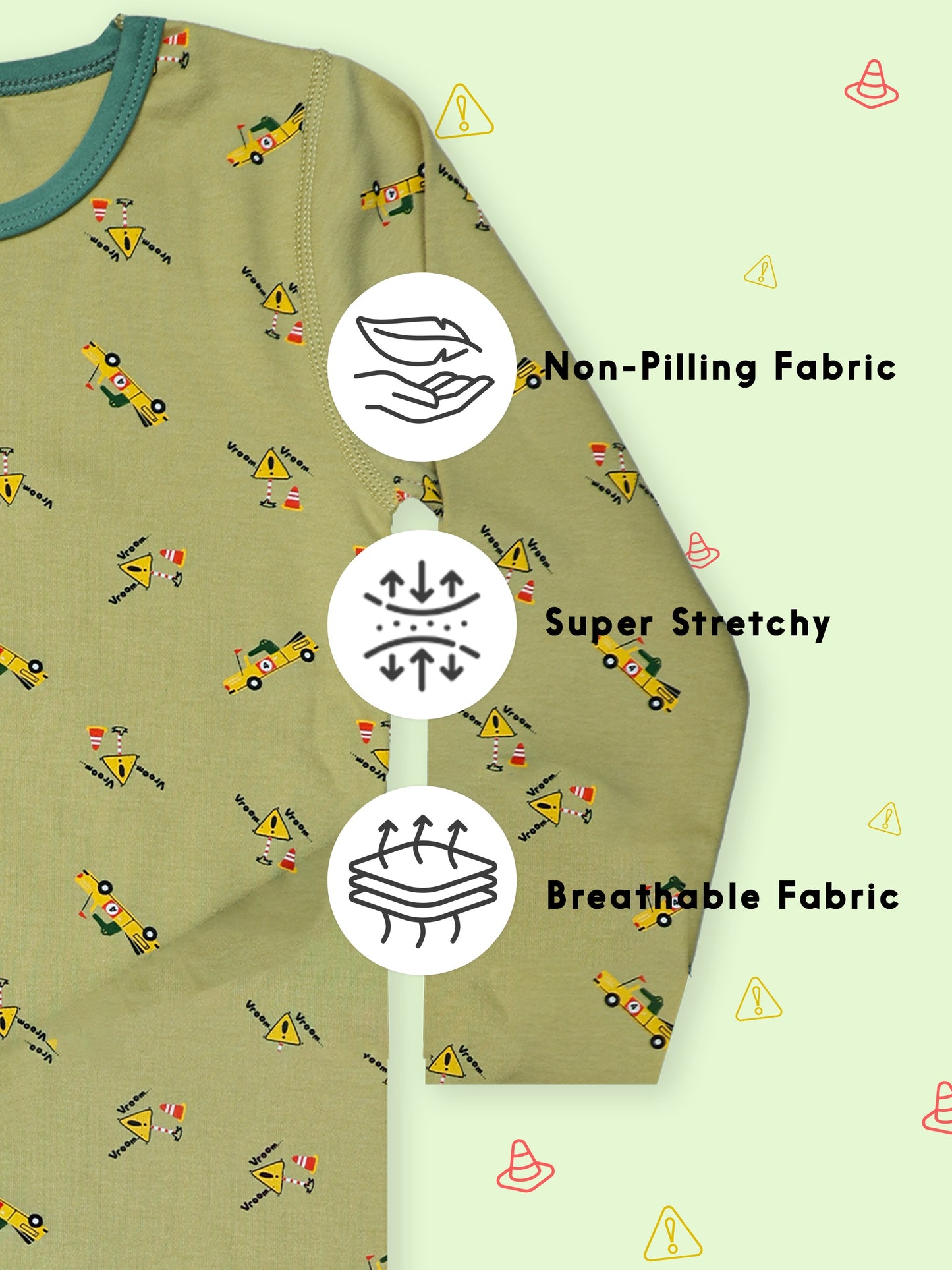 Green & Yellow Race Car PJs (Unisex)