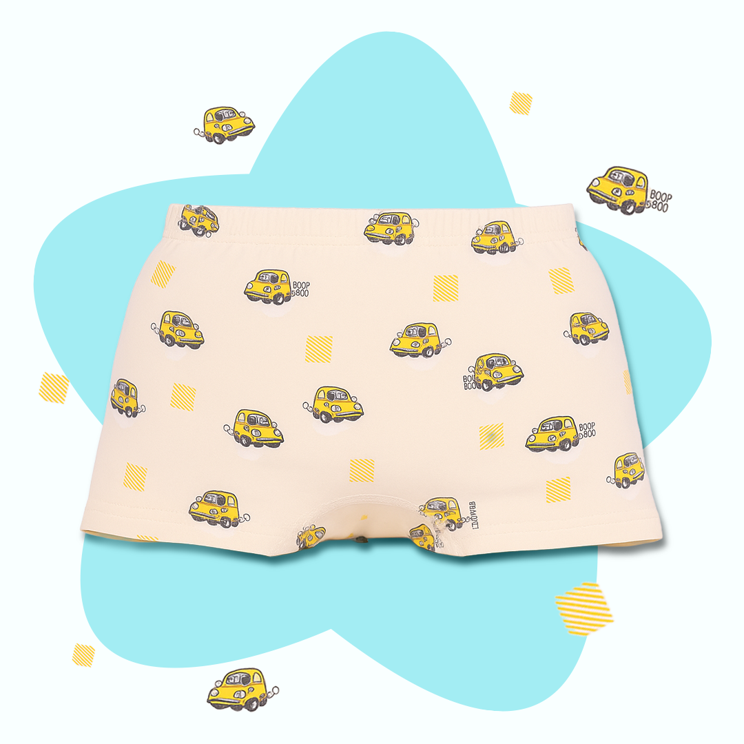 Poochie Pie Happy Undies:Organic Cotton Kids Underwear, Soft & Breathable, Pack of 4 (Boys)