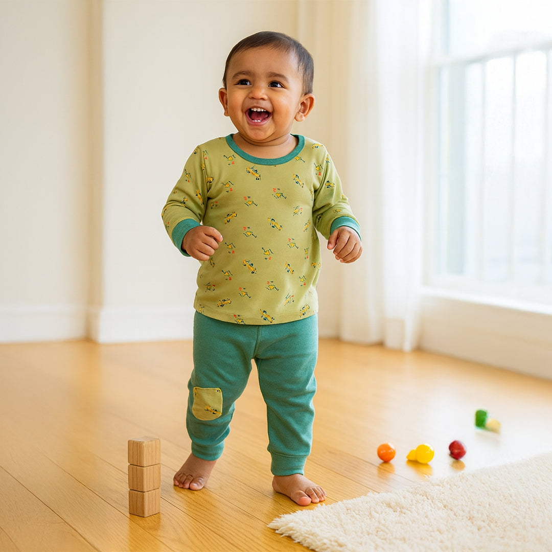 Green & Yellow Race Car PJs (Unisex)